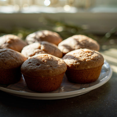 Kombucha Muffins with Notes of Peach, Ginger and Molasses